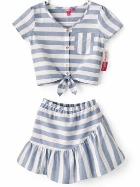 Penelope Mack Girls 2-Piece Set Size 10 | Striped Top & Skirt NWT